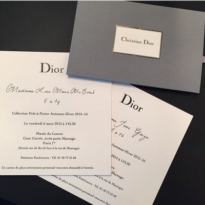 Dior fashion show invite
